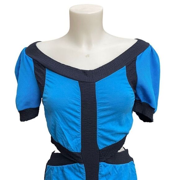 Marc By Marc Jacobs Spring Sky Blue Cut Out Mini Dress Puff Sleeves size XS - Picture 2 of 8